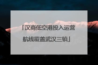 汉商低空港投入运营 航线覆盖武汉三镇