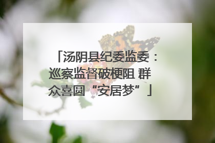 汤阴县纪委监委：巡察监督破梗阻 群众喜圆“安居梦”