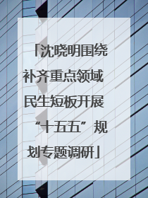 沈晓明围绕补齐重点领域民生短板开展“十五五”规划专题调研