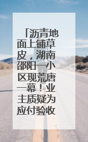沥青地面上铺草皮，湖南邵阳一小区现荒唐一幕！业主质疑为应付验收