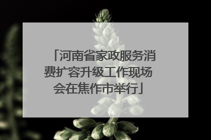 河南省家政服务消费扩容升级工作现场会在焦作市举行