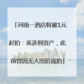 河南一酒店将被1元起拍：系涉刑资产，此前曾因无人出价流拍