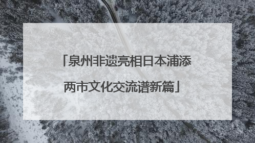 泉州非遗亮相日本浦添 两市文化交流谱新篇
