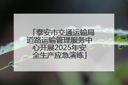 泰安市交通运输局道路运输管理服务中心开展2025年安全生产应急演练
