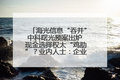 海光信息“吞并”中科曙光预案出炉 现金选择权太“鸡肋”？业内人士：企业不想大量现金流出