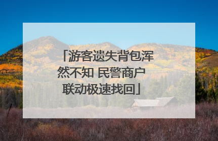 游客遗失背包浑然不知 民警商户联动极速找回