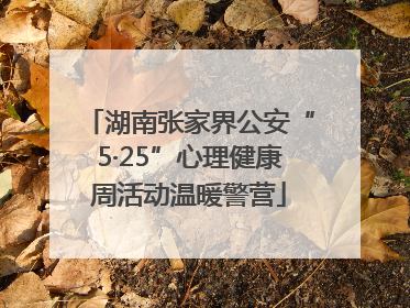 湖南张家界公安“5·25”心理健康周活动温暖警营