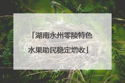 湖南永州零陵特色水果助民稳定增收