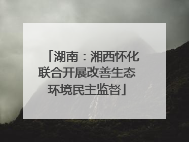 湖南：湘西怀化联合开展改善生态环境民主监督
