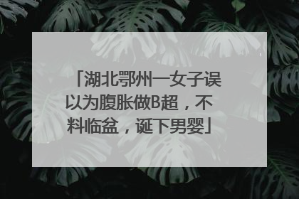 湖北鄂州一女子误以为腹胀做B超，不料临盆，诞下男婴