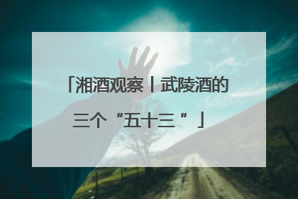 湘酒观察丨武陵酒的三个“五十三 ”
