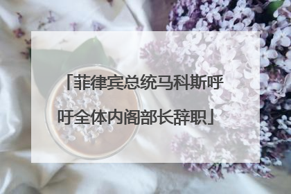 菲律宾总统马科斯呼吁全体内阁部长辞职