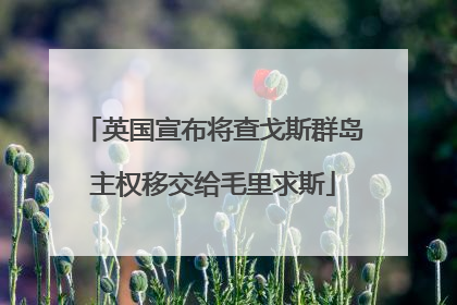 英国宣布将查戈斯群岛主权移交给毛里求斯