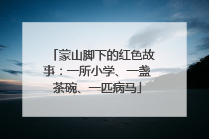 蒙山脚下的红色故事：一所小学、一盏茶碗、一匹病马