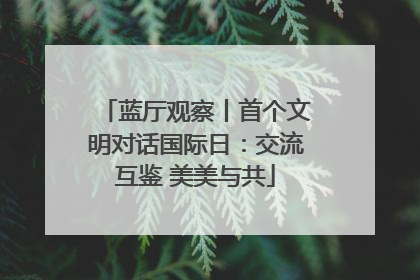 蓝厅观察丨首个文明对话国际日：交流互鉴 美美与共