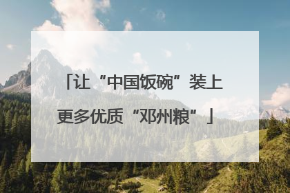 让“中国饭碗”装上更多优质“邓州粮”