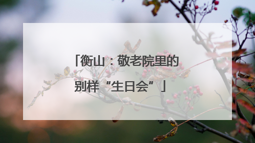 衡山：敬老院里的别样“生日会”