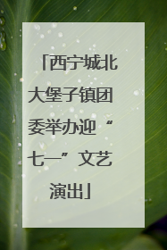 西宁城北大堡子镇团委举办迎“七一”文艺演出