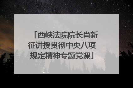 西峡法院院长肖新征讲授贯彻中央八项规定精神专题党课