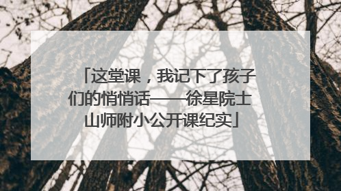 这堂课，我记下了孩子们的悄悄话——徐星院士山师附小公开课纪实