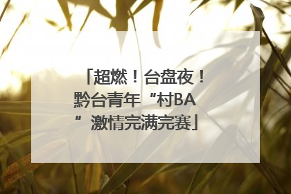 超燃！台盘夜！黔台青年“村BA”激情完满完赛