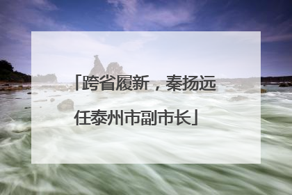 跨省履新，秦扬远任泰州市副市长