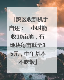 跨区收割机手自述：一小时能收10亩地，有地块每亩低至35元，中午基本不吃饭