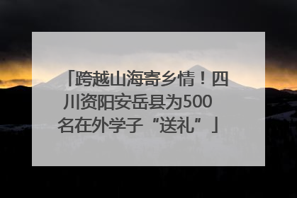 跨越山海寄乡情！四川资阳安岳县为500名在外学子“送礼”