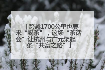 跨越1700公里也要来“喝茶”，这场“茶话会”让杭州与广元架起一条“共富之路”