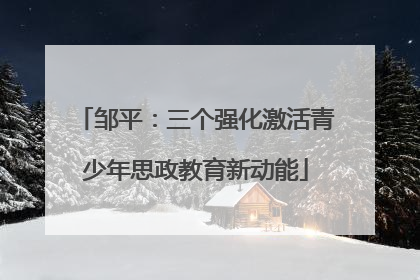 邹平：三个强化激活青少年思政教育新动能