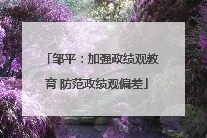 邹平：加强政绩观教育 防范政绩观偏差
