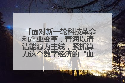 面对新一轮科技革命和产业变革，青海以清洁能源为主线，紧抓算力这个数字经济的“血液”、科技主权的“筹码”、产业升级的“杠杆”、绿色转型的“支点”，勇于撬动国家“双碳”战略、“东数西算”工程重大发展新机遇