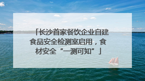 长沙首家餐饮企业自建食品安全检测室启用，食材安全“一测可知”