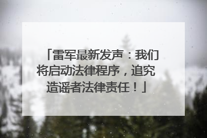 雷军最新发声：我们将启动法律程序，追究造谣者法律责任！
