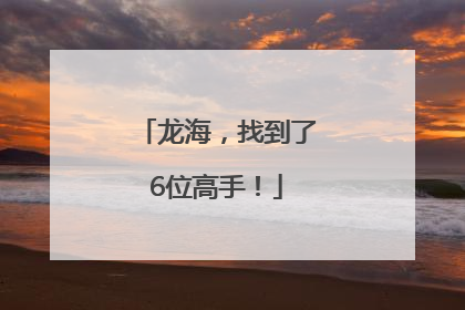 龙海，找到了6位高手！