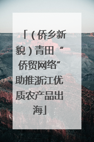 （侨乡新貌）青田“侨贸网络”助推浙江优质农产品出海