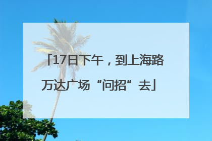 17日下午，到上海路万达广场“问招”去