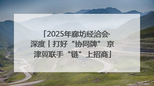 2025年廊坊经洽会·深度丨打好“协同牌” 京津冀联手“链”上招商