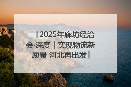 2025年廊坊经洽会·深度｜实现物流新愿景 河北再出发