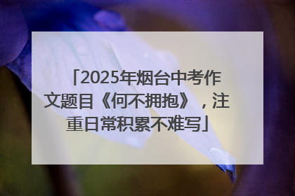 2025年烟台中考作文题目《何不拥抱》,注重日常积累不难写