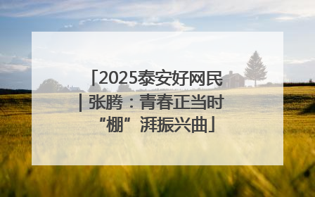 2025泰安好网民｜张腾：青春正当时 “棚”湃振兴曲