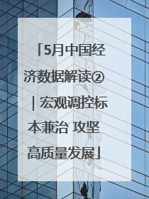 5月中国经济数据解读②｜宏观调控标本兼治 攻坚高质量发展